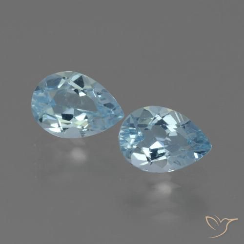 1.53ctw Natural Céu azul Topázio, Formato de pêra, VVS-VS