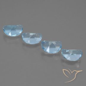 Pedras preciosas de Topázio Céu azul natural de 4.18 ct, Chique, VVS-VS