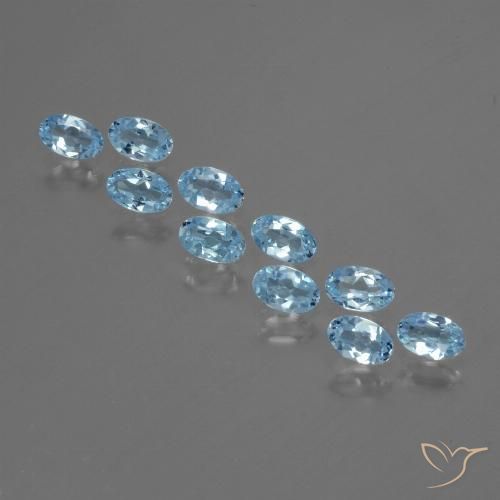 2.93ctw Natural Céu azul Topázio, oval, VS