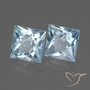 Pedras preciosas de Topázio Céu azul natural de 6.48 ct, Quadrado, VVS-VS
