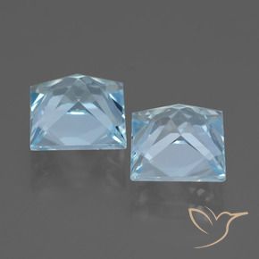 Pedras preciosas de Topázio Céu azul natural de 6.48 ct, Quadrado, VVS-VS