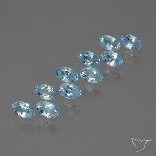 3.08ctw Natural Céu azul Topázio, oval, VS