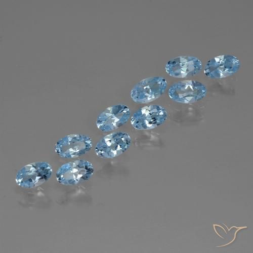 3.06ctw Natural Céu azul Topázio, oval, VS
