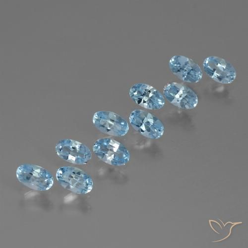 3.07ctw Natural Céu azul Topázio, oval, VS