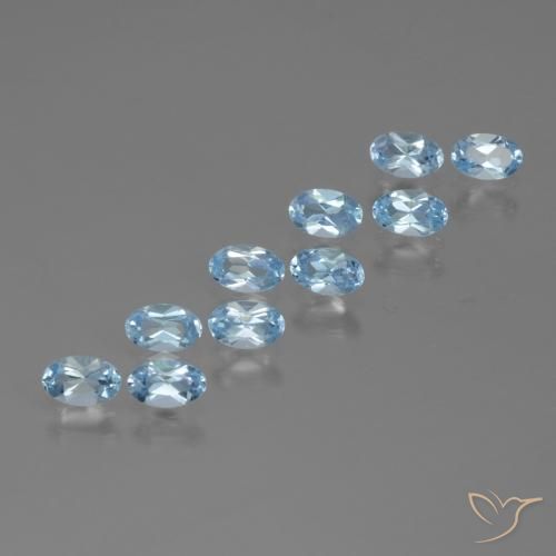 3.22ctw Natural Céu azul Topázio, oval, VS