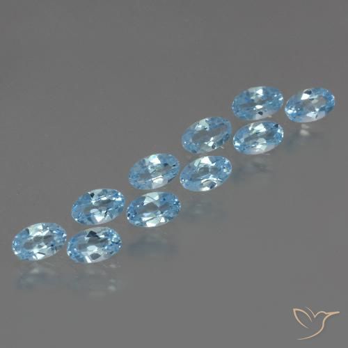 3.64ctw Natural Céu azul Topázio, oval, VS