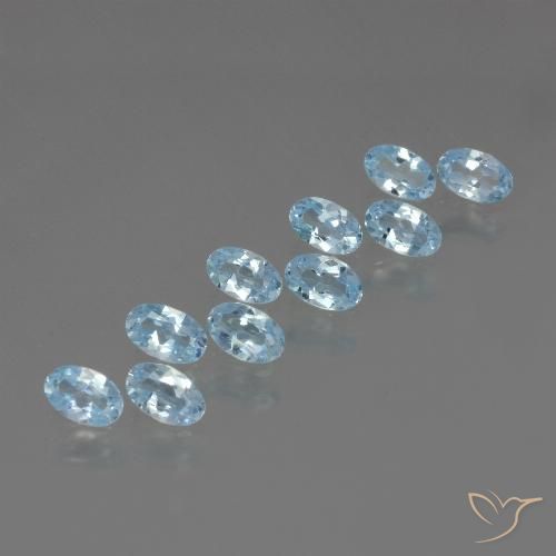 2.86ctw Natural Céu azul Topázio, oval, VS