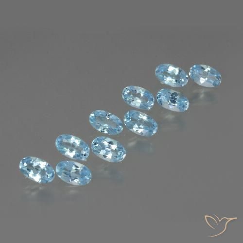 2.96ctw Natural Céu azul Topázio, oval, VS