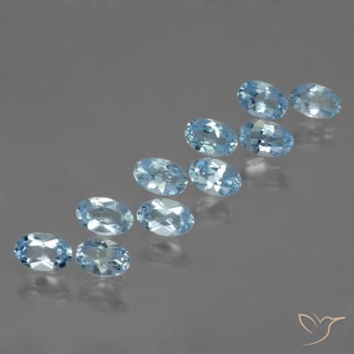 2.90ctw Natural Céu azul Topázio, oval, VS