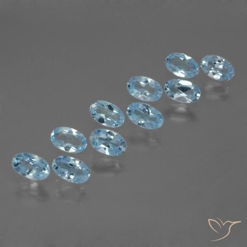 3.22ctw Natural Céu azul Topázio, oval, VS
