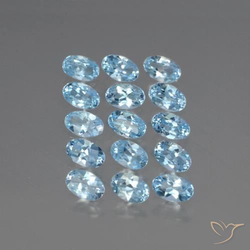 3.89ctw Natural Azul Suíço Topázio, oval, VS