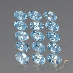 Pedras preciosas de Topázio Azul Suíço natural de 3.89 ct, oval, VS