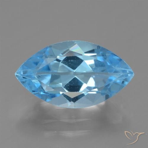 4.44ct Natural Azul Suíço Topázio, Marquesa, VVS-VS