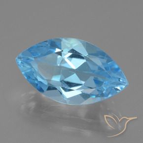 Topázio Azul Suíço Natural 4.44ct, Marquesa, VVS-VS