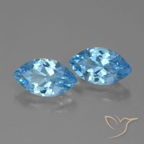 Pedras preciosas de Topázio Azul Suíço natural de 7.86 ct, Marquesa, VVS-VS