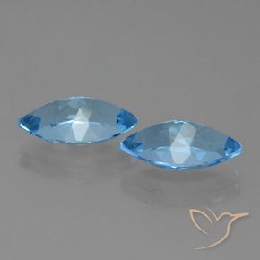 Pedras preciosas de Topázio Azul Suíço natural de 7.86 ct, Marquesa, VVS-VS