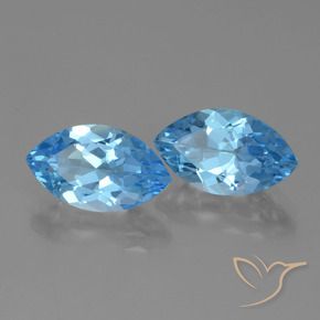 Pedras preciosas de Topázio Azul Suíço natural de 8.76 ct, Marquesa, VVS-VS