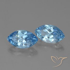 Pedras preciosas de Topázio Azul Suíço natural de 8.21 ct, Marquesa, VVS