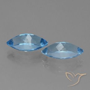 Pedras preciosas de Topázio Azul Suíço natural de 8.21 ct, Marquesa, VVS
