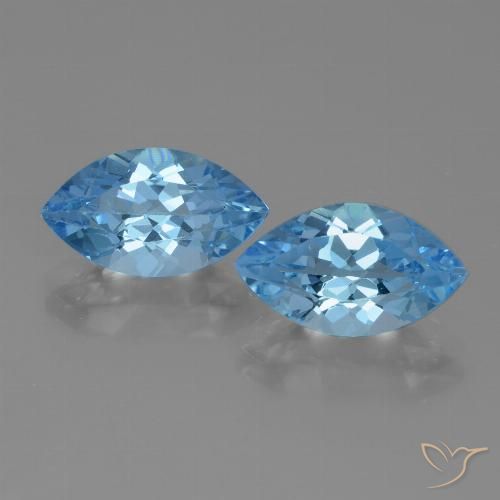 8.11ctw Natural Azul Suíço Topázio, Marquesa, VVS