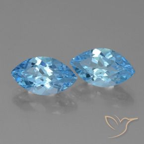 Pedras preciosas de Topázio Azul Suíço natural de 8.11 ct, Marquesa, VVS