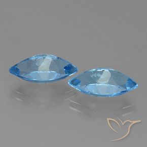 Pedras preciosas de Topázio Azul Suíço natural de 8.11 ct, Marquesa, VVS