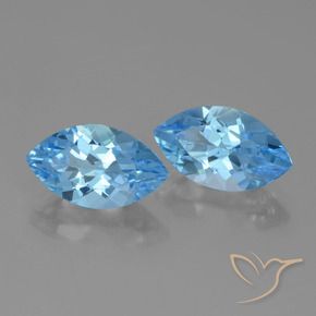 Pedras preciosas de Topázio Azul Suíço natural de 7.76 ct, Marquesa, VVS-VS