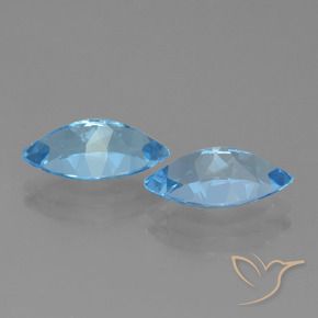 Pedras preciosas de Topázio Azul Suíço natural de 7.76 ct, Marquesa, VVS-VS