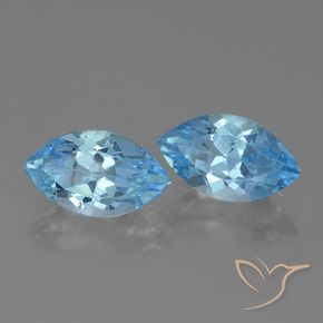 Pedras preciosas de Topázio Azul Suíço natural de 8.77 ct, Marquesa, VVS-VS