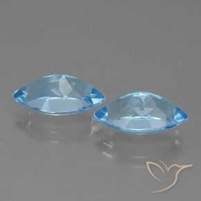Pedras preciosas de Topázio Azul Suíço natural de 8.77 ct, Marquesa, VVS-VS