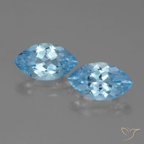 8.14ctw Natural Céu azul Topázio, Marquesa, VVS-VS