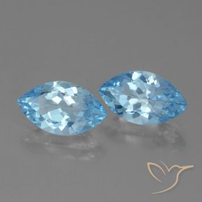 Pedras preciosas de Topázio Céu azul natural de 8.14 ct, Marquesa, VVS-VS