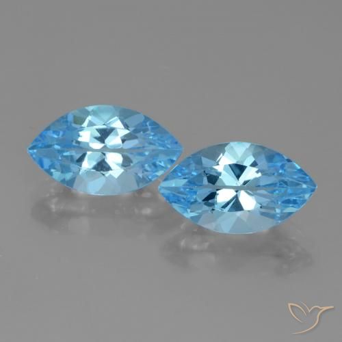 8.52ctw Natural Azul Suíço Topázio, Marquesa, VVS