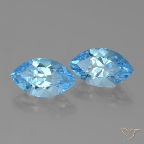 Pedras preciosas de Topázio Azul Suíço natural de 8.52 ct, Marquesa, VVS