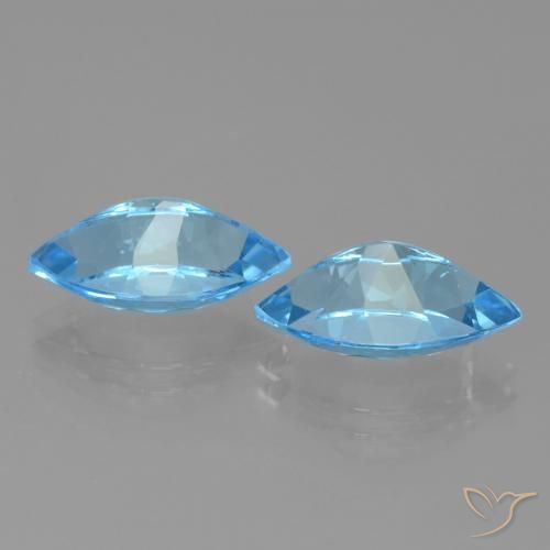 Pedras preciosas de Topázio Azul Suíço natural de 8.52 ct, Marquesa, VVS