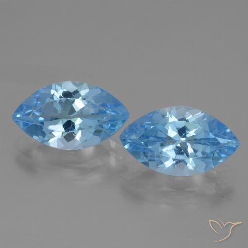 8.10ctw Natural Azul Suíço Topázio, Marquesa, VVS
