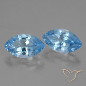 Pedras preciosas de Topázio Azul Suíço natural de 8.10 ct, Marquesa, VVS