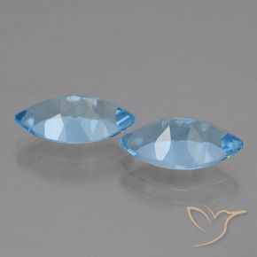 Pedras preciosas de Topázio Azul Suíço natural de 8.10 ct, Marquesa, VVS