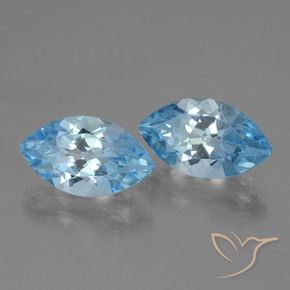 Pedras preciosas de Topázio Azul Suíço natural de 8.21 ct, Marquesa, VVS