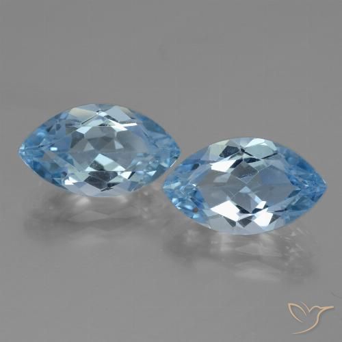 8.19ctw Natural Céu azul Topázio, Marquesa, VVS-VS
