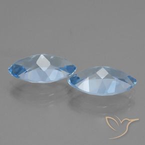Pedras preciosas de Topázio Céu azul natural de 8.19 ct, Marquesa, VVS-VS