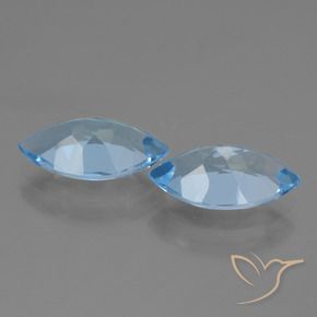 Pedras preciosas de Topázio Céu azul natural de 7.68 ct, Marquesa, VVS-VS