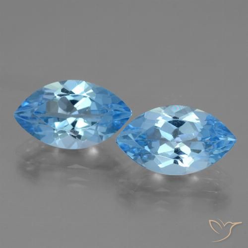 8.28ctw Natural Azul Suíço Topázio, Marquesa, VVS-VS