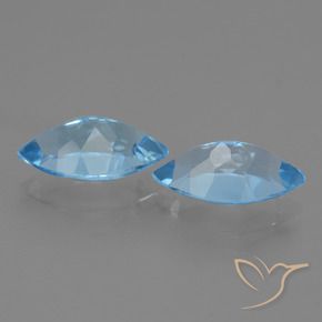 Pedras preciosas de Topázio Azul Suíço natural de 8.28 ct, Marquesa, VVS-VS