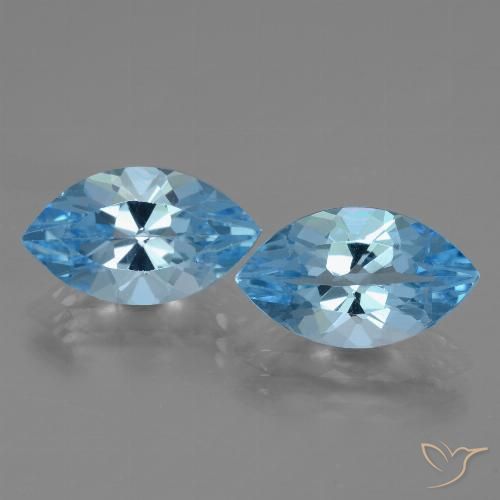 8.11ctw Natural Azul Suíço Topázio, Marquesa, VVS