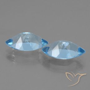 Pedras preciosas de Topázio Azul Suíço natural de 8.11 ct, Marquesa, VVS