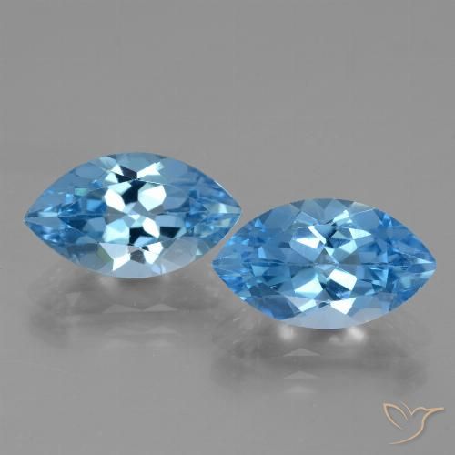 8.33ctw Natural Céu azul Topázio, Marquesa, VVS-VS