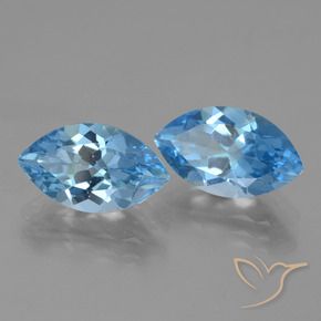 Pedras preciosas de Topázio Céu azul natural de 8.33 ct, Marquesa, VVS-VS