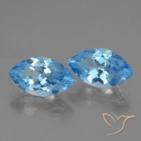 Pedras preciosas de Topázio Azul Suíço natural de 8.49 ct, Marquesa, VVS