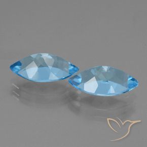 Pedras preciosas de Topázio Azul Suíço natural de 8.49 ct, Marquesa, VVS